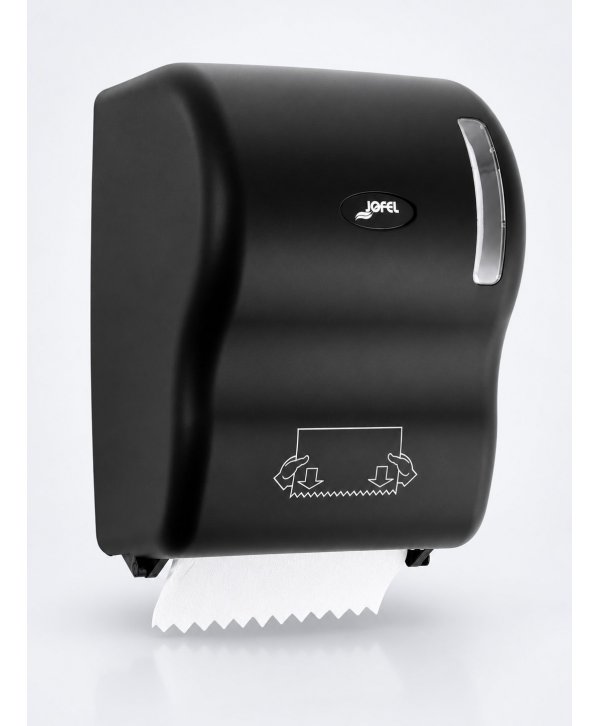 Dispenser Prosop Hartie Rola Autocut  Jofel AZUR, Reducere Consum de Hartie, Calitate Superioara, Profesional, Negru Lucios