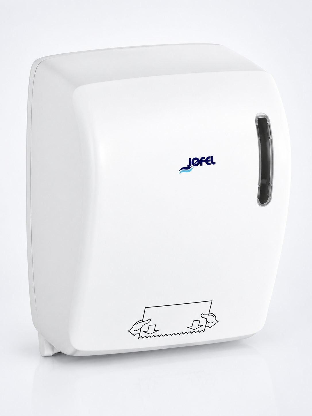 Dispenser Prosop Hârtie Manual Jofel TIMELESS, Alb Mat - Fără Manetă, Fără Mâner, Fără Senzor, Fără Consum de Energie