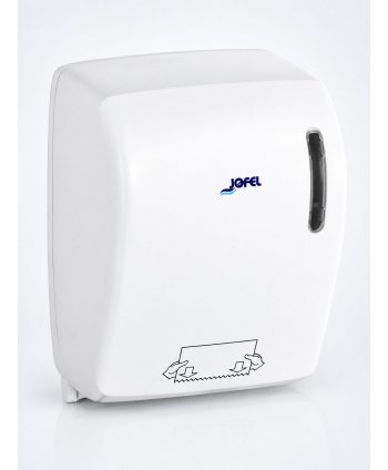 Dispenser Prosop Hârtie Manual Jofel TIMELESS, Alb Mat - Fără Manetă, Fără Mâner, Fără Senzor, Fără Consum de Energie