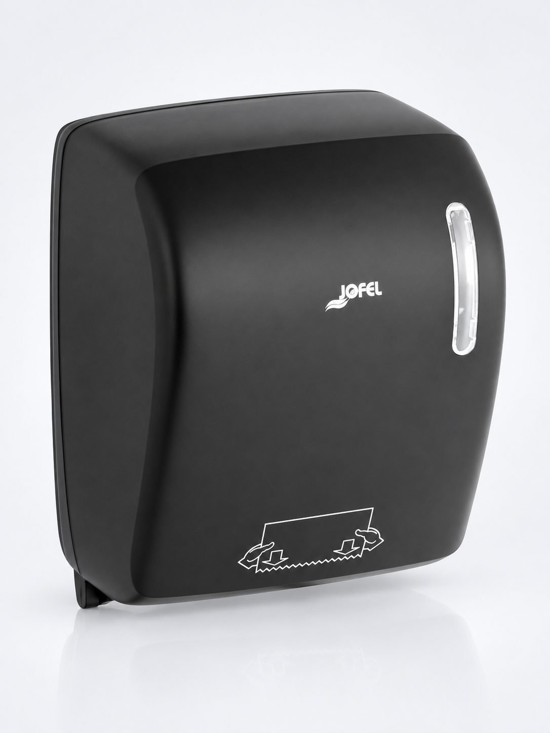 Dispenser Prosop Hârtie Manual Jofel TIMELESS, Negru Mat - Fără Manetă, Fără Mâner, Fără Senzor, Fără Consum de Energie