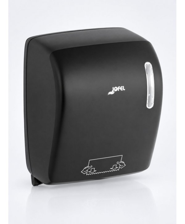 Dispenser Prosop Hârtie Manual Jofel TIMELESS, Negru Mat - Fără Manetă, Fără Mâner, Fără Senzor, Fără Consum de Energie Dispenser Prosop Hârtie Manual Jofel TIMELESS, Negru Mat - Fără Manetă, Fără Mâner, Fără Senzor, Fără Consum de Energie