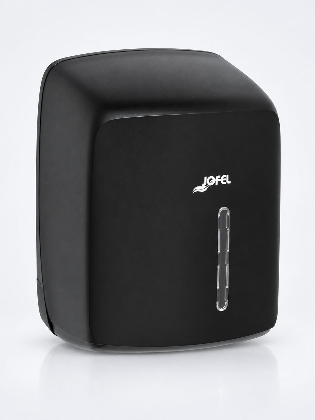 Dispenser pentru Role Prosop Hârtie Jofel TIMELESS, Negru Mat – Funcționalitate Simplificată, Igienă Maximizată