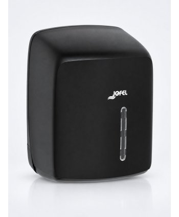 Dispenser pentru Role Prosop Hârtie Jofel TIMELESS, Negru Mat – Funcționalitate Simplificată, Igienă Maximizată