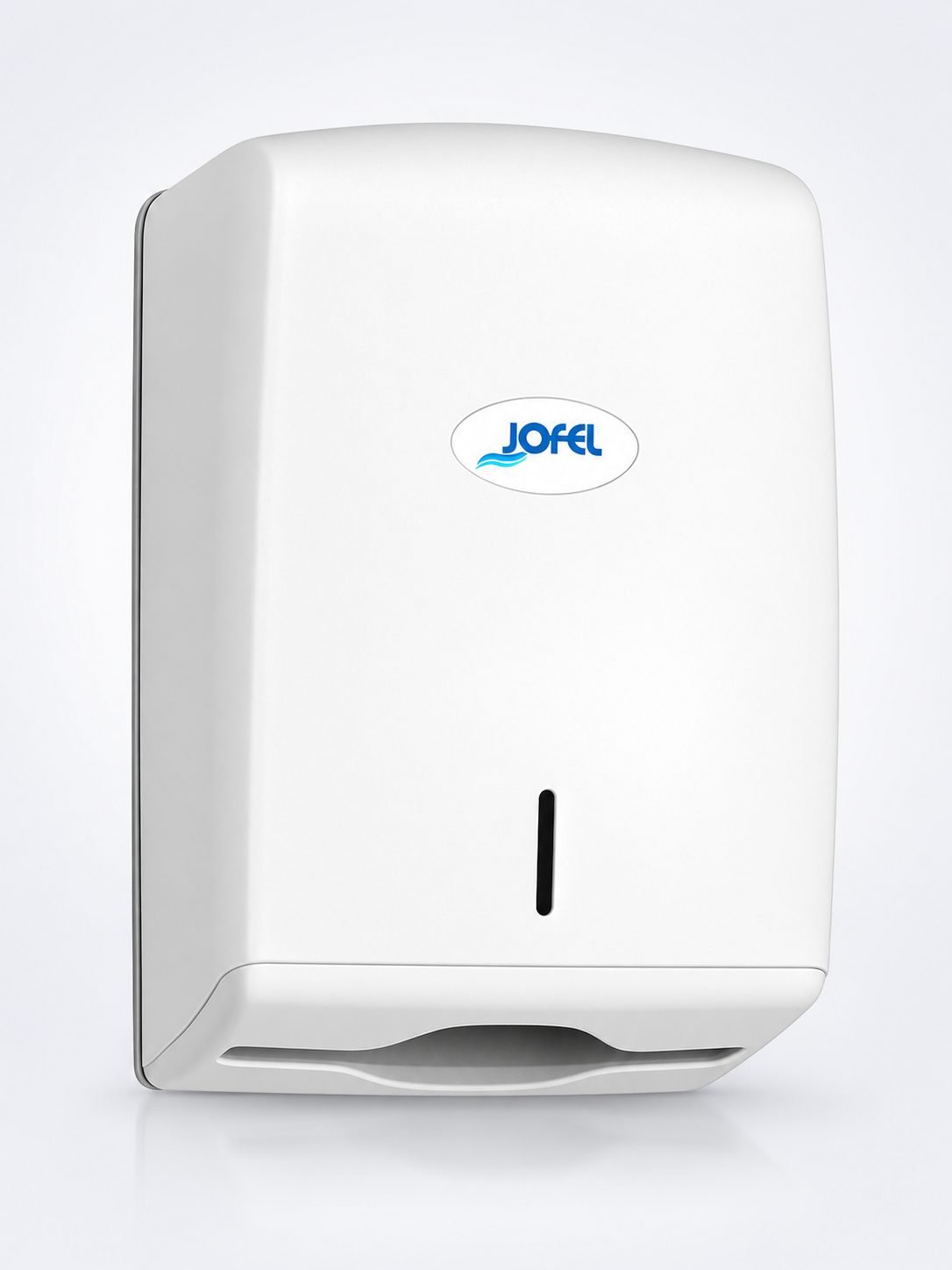 Dispenser Prosoape de Maini Pliate Jofel SMART Alb – Soluția Compactă și Economică pentru Distribuirea Servetelelor