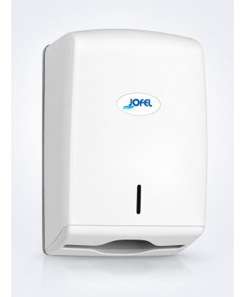 Dispenser Prosoape de Maini Pliate Jofel SMART Alb – Soluția Compactă și Economică pentru Distribuirea Servetelelor