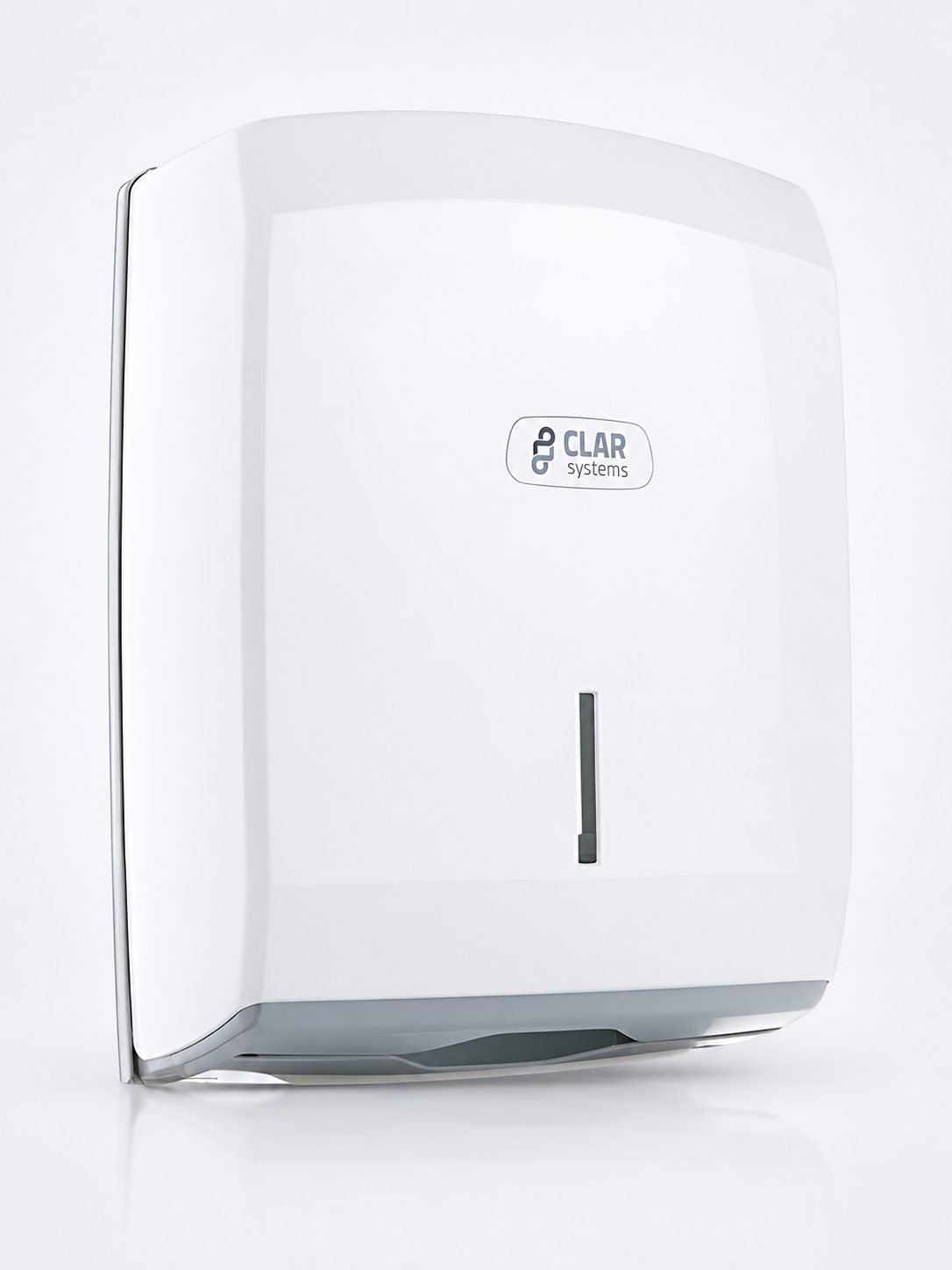 Dispenser Prosop Hârtie CLAR Systems I-NOVA alb – Funcționalitate și Eleganță pentru Spații de Igienă Profesională