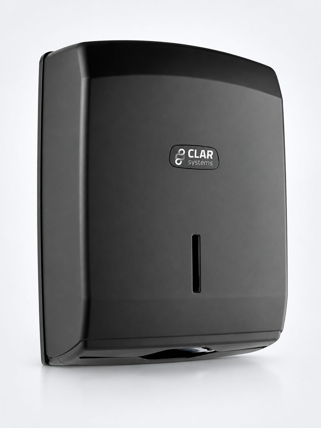 Dispenser Prosop Hârtie Pliat CLAR Systems I-NOVA Negru Mat – Eleganță și Funcționalitate pentru Spații de Igienă Premium