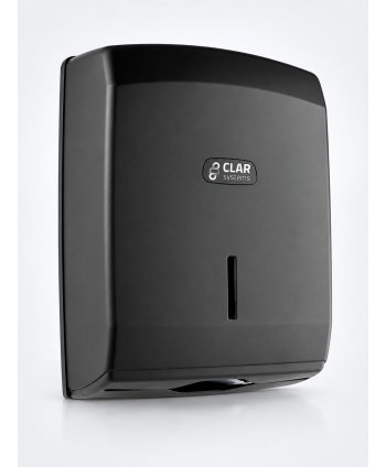 Dispenser Prosop Hârtie Pliat CLAR Systems I-NOVA Negru Mat – Eleganță și Funcționalitate pentru Spații de Igienă Premium