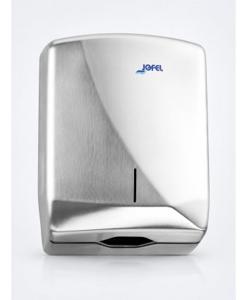 Dispenser Prosoape Pliate din Inox Satinat Antivandalism Jofel Futura – Siguranță și Rezistență în Medii Exigente