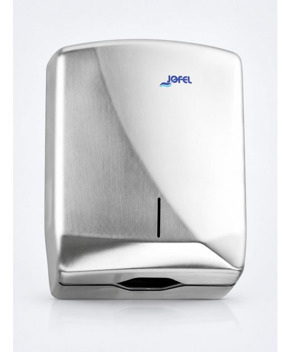 Dispenser Prosoape Pliate din Inox Satinat Antivandalism Jofel Futura – Siguranță și Rezistență în Medii Exigente