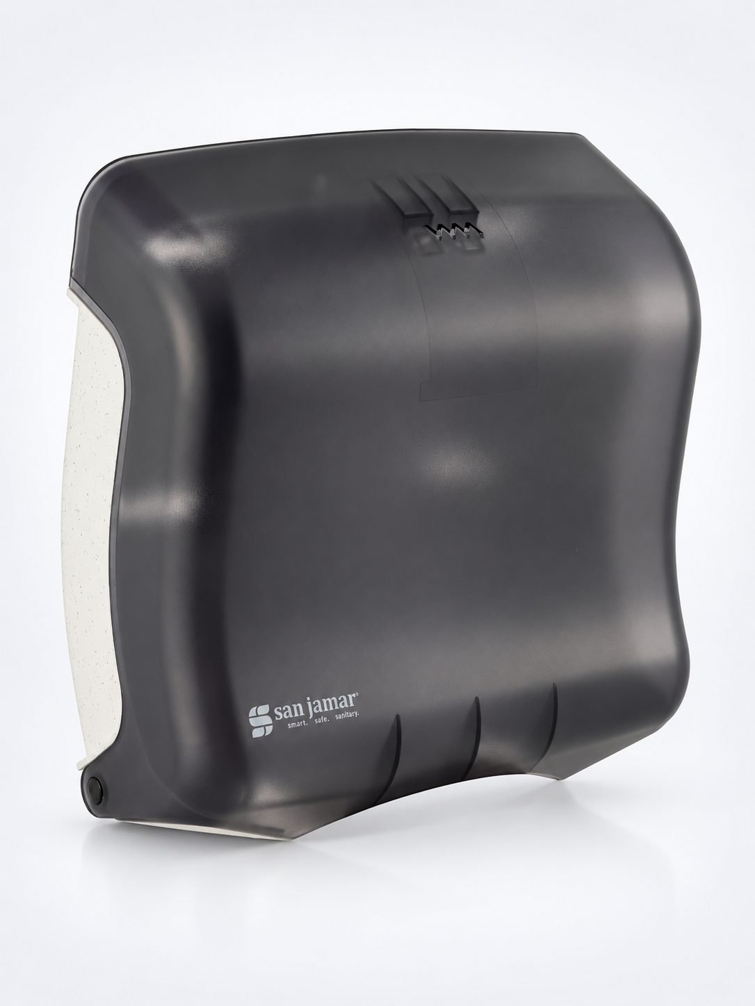 Dispenser Profesional pentru Prosoape Pliate San Jamar® SUMMIT – Negru Transparent, Design Premium și Igienă Profesională