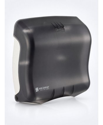 Dispenser Profesional pentru Prosoape Pliate San Jamar® SUMMIT – Negru Transparent, Design Premium și Igienă Profesională