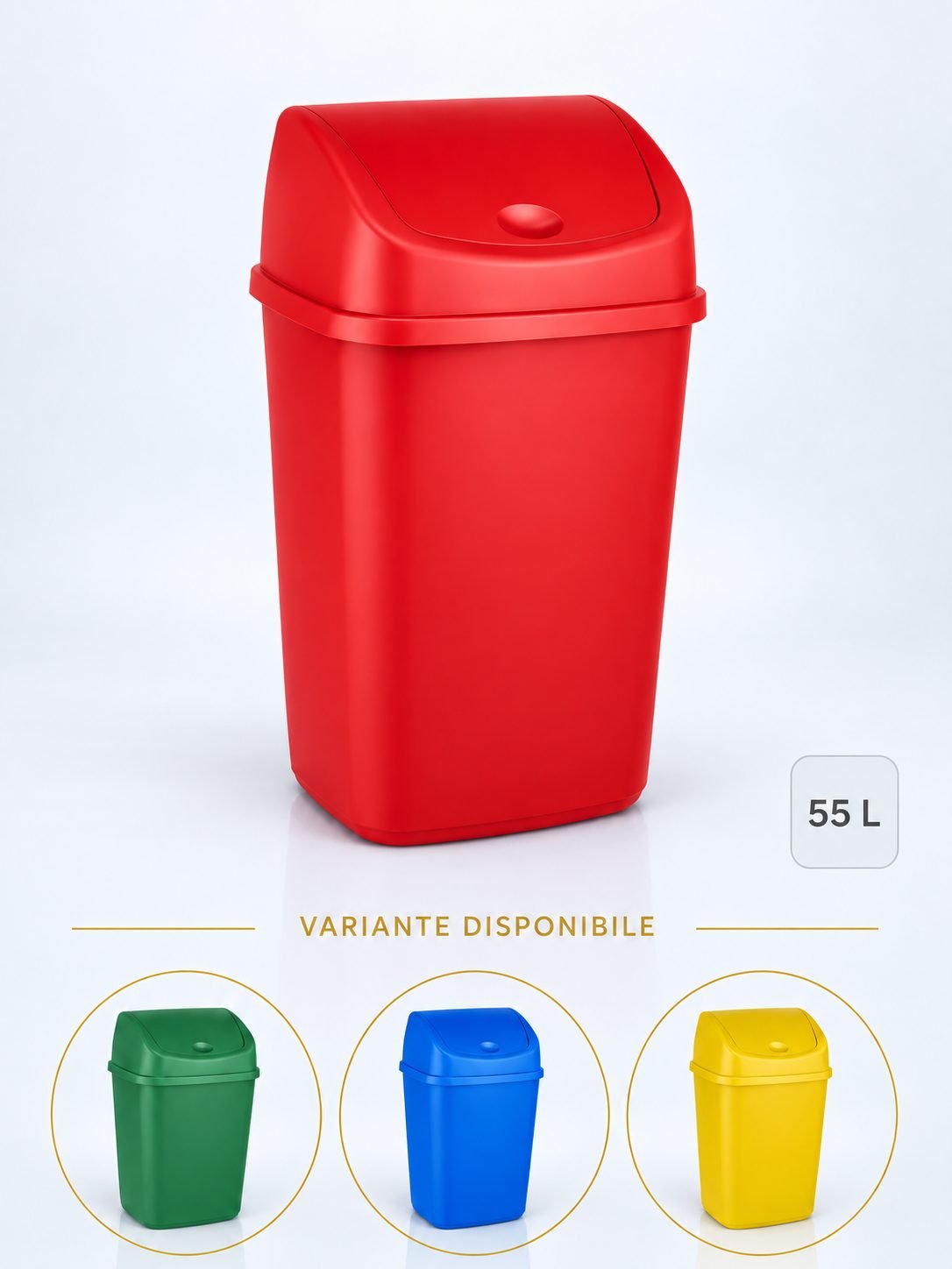 Cos de gunoi pt colectare selectiva deseuri organice, 55 litri, capac batant