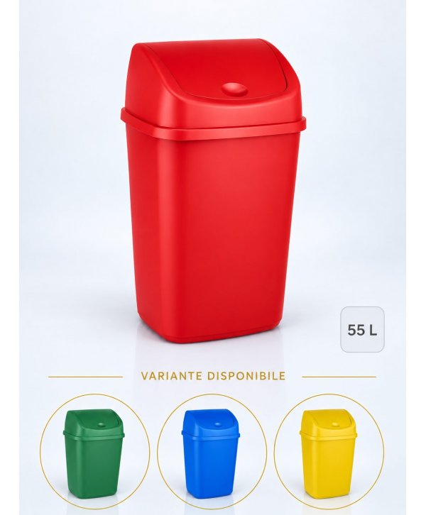 Cos de gunoi pt colectare selectiva deseuri organice, 55 litri, capac batant