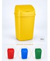 Cos de gunoi pt colectare selectiva deseuri din plastic, 55 litri, capac batant