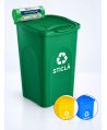 Cos de gunoi pt colectare selectiva deseuri sticla 50 litri, capac cu balamale
