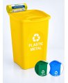 Cos de gunoi pt colectare selectiva deseuri plastic 50 litri, capac cu balamale