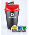 Cos de gunoi pt colectare selectiva deseuri organice, 60 litri, capac batant + 10 saci rosii ArliSoft 120 litri