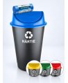 Cos de gunoi pt colectare selectiva deseuri din hartie, 60 litri, capac batant + 10 saci albastri ArliSoft 120 litri