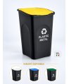 Cos de gunoi colectare selectiva deseuri din plastic EcoGreen 50 litri, cu capac