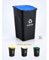 Cos de gunoi colectare selectiva deseuri din hartie EcoGreen 50 litri, cu capac