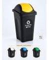 Cos de gunoi pt colectare selectiva deseuri din plastic 60 litri, capac batant