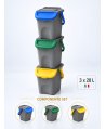 Set Coșuri de Gunoi Stivuibile 3x28 L - Sistem Complet pentru Colectare Selectivă