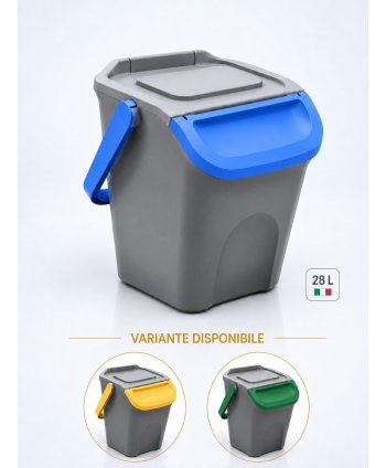 Coș de Gunoi Stivuibil 28 L pentru Colectare Selectivă – Albastru