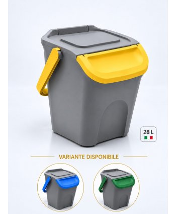Coș de Gunoi Stivuibil 28 L pentru Colectare Selectivă - Galben