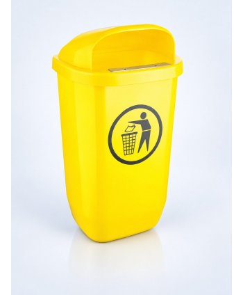 Coș de Gunoi Stradal Galben 50L – Ideal Pentru Colectare Selectivă Plastic și Metal