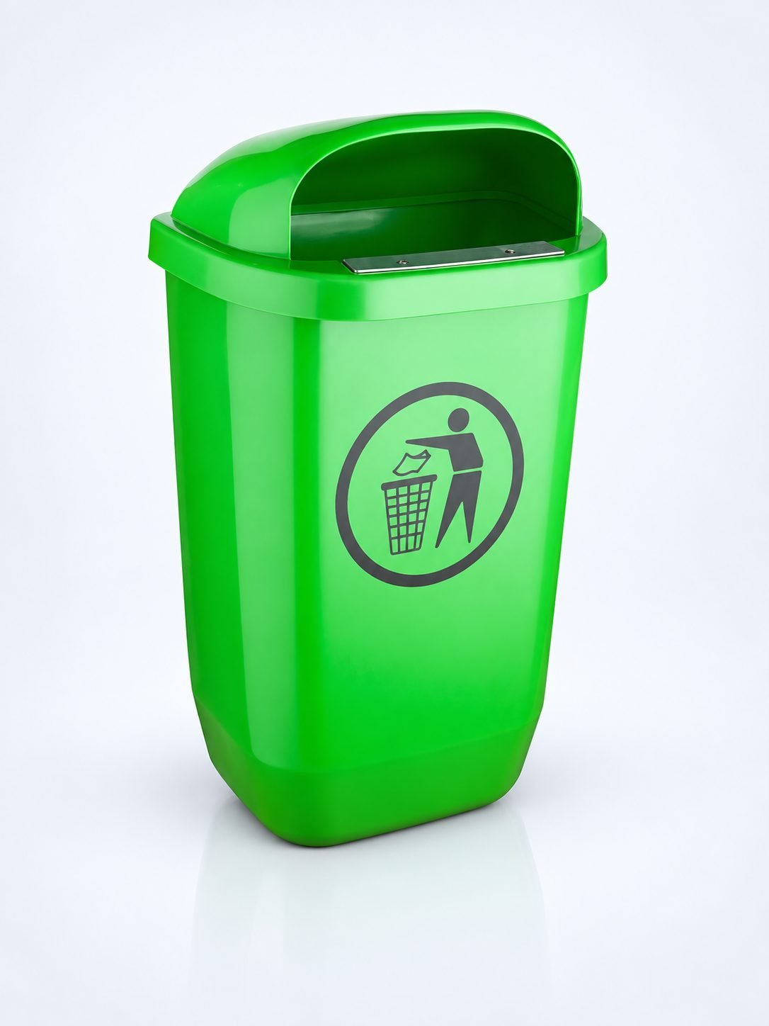Coș de Gunoi Stradal Verde 50L – Ideal Pentru Colectare Selectivă a Produselor din Sticlă