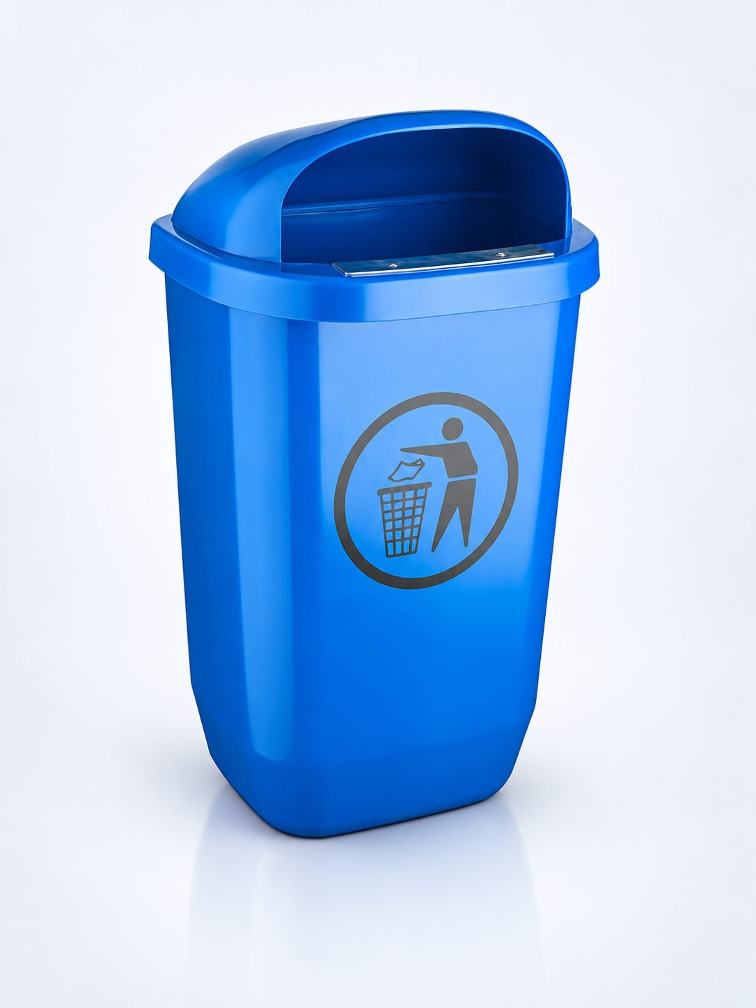 Coș de Gunoi Stradal Albastru 50L – Ideal Pentru Colectare Selectivă Hârtie și Carton