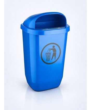 Coș de Gunoi Stradal Albastru 50L – Ideal Pentru Colectare Selectivă Hârtie și Carton