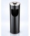 Coș de Gunoi Exterior cu Scrumieră Integrată, volum 25L – Negru Inox, Antivandalism și Rezistent la Intemperii, Jofel Premium