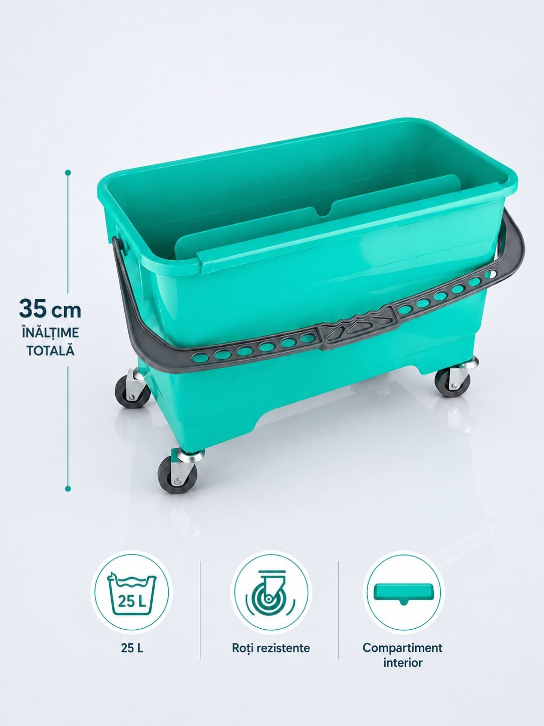 Găleată profesioanala pentru activitatea de curatat geamuri – 25 litri, design ergonomic și funcționalitate superioară