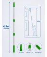 Mâner Telescopic Profesional din Aluminiu pentru  Curățenie la Înălțime Mare - 4,5 metri (3 buc x 1,5 metri)