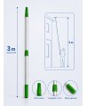 Mâner Telescopic Profesional din Aluminiu pentru  Curățenie la Înălțime - 3 metri (2 buc x 1,5 metri)