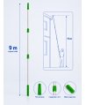 Mâner Telescopic Profesional din Aluminiu pentru  Curățenie la Înălțime Extrema - 9 metri (3 buc x 3 metri)