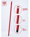 Mâner metalic ergonomic pentru mopuri, mături și raclete, 120 cm, Roșu – Compatibilitate universală și igienă garantată
