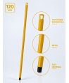 Mâner metalic ergonomic pentru mopuri, mături și raclete, 120 cm, Galben – Compatibilitate universală și igienă garantată