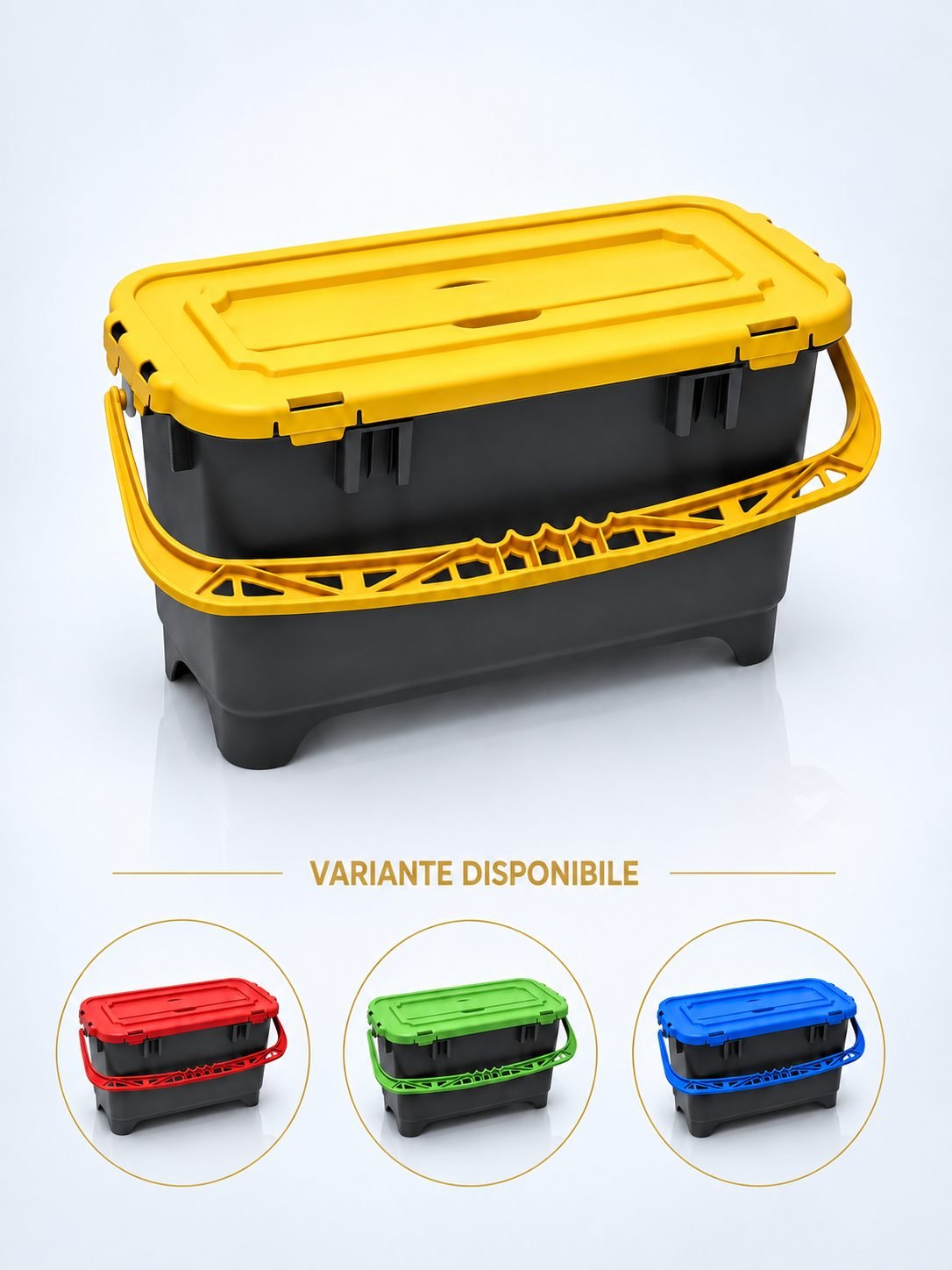 Găleată Etanșă ArliPlus® 20L cu Garnitură de Cauciuc pt Preimpregnare Mopuri în Spitale Băi/Suprafețe Sanitare