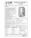 Dozatoare de sapun din inox - Dozator din inox pentru sapun lichid, finisaj lucios, design minimalist din gama Innex de la Clar Systems, 1100 ml - arli.ro