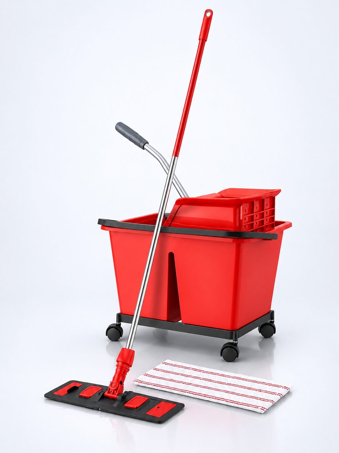 Set Curățenie Profesională ArliPlus® Roșu – Igienă Superioară pentru Grupuri Sanitare