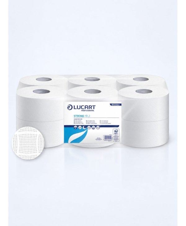 Hârtie Igienică Jumbo Lucart Strong 100% celuloza, 2 str, 400 grame, 565 portii, 130 metri, 12 role/box Hârtie Igienică Jumbo Lucart Strong 100% celuloza, 2 str, 400 grame, 565 portii, 130 metri, 12 role/box