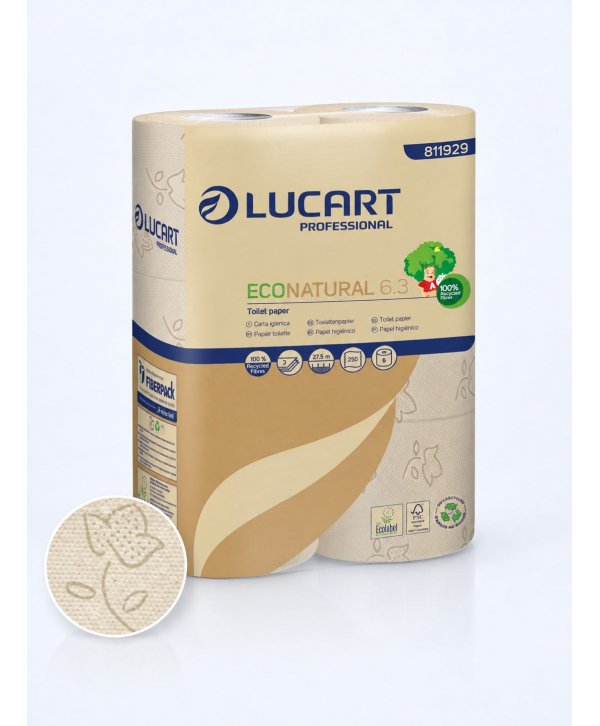 Hârtie Igienică in 3 Straturi, EcoNatural (1500 utilizari) - 6 role/box - Natura câștigă un copac la fiecare 43 box