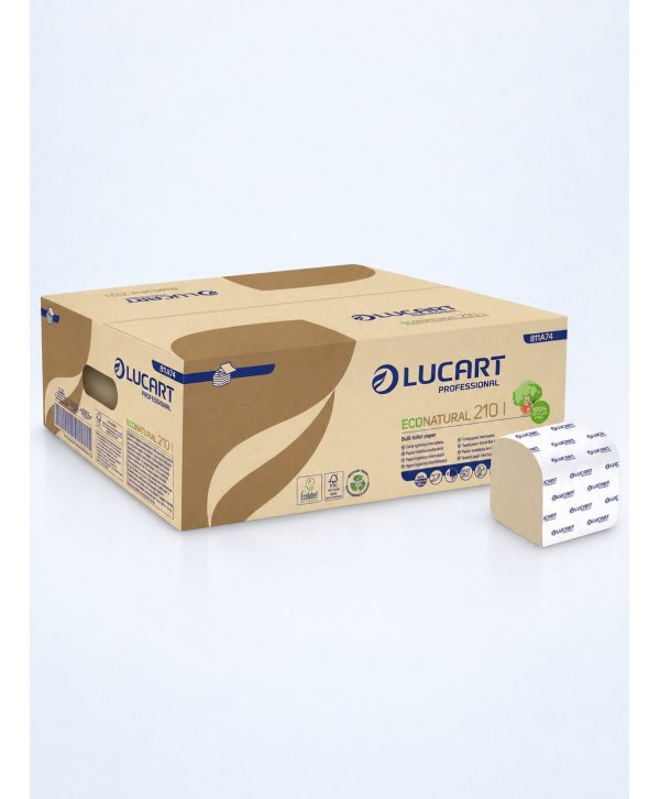 Hârtie Igienică Pliată EcoNatural (8400 servetele) - 40 pachete/box - Natura câștigă un copac la fiecare 8 box