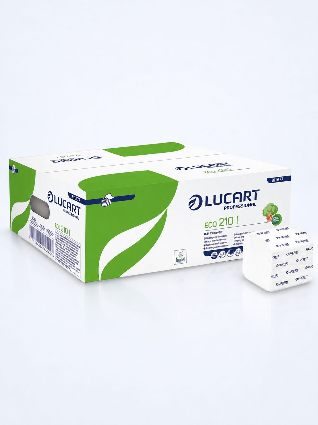 Hârtie Igienică Pliată Lucart Eco -40 pachete/box – Calitate Certificată pentru Trafic Mediu