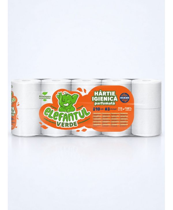Hârtie Igienică Elefantul Verde – 3 Straturi | 100% Celuloză | Parfum Ocean Hârtie Igienică Elefantul Verde – 3 Straturi | 100% Celuloză | Parfum Ocean