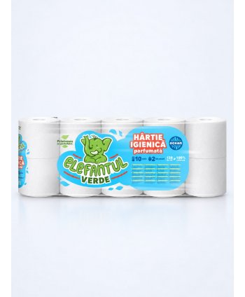 Hârtie Igienică Elefantul Verde – 2 Straturi | 100% Celuloză | Parfum Seaside
