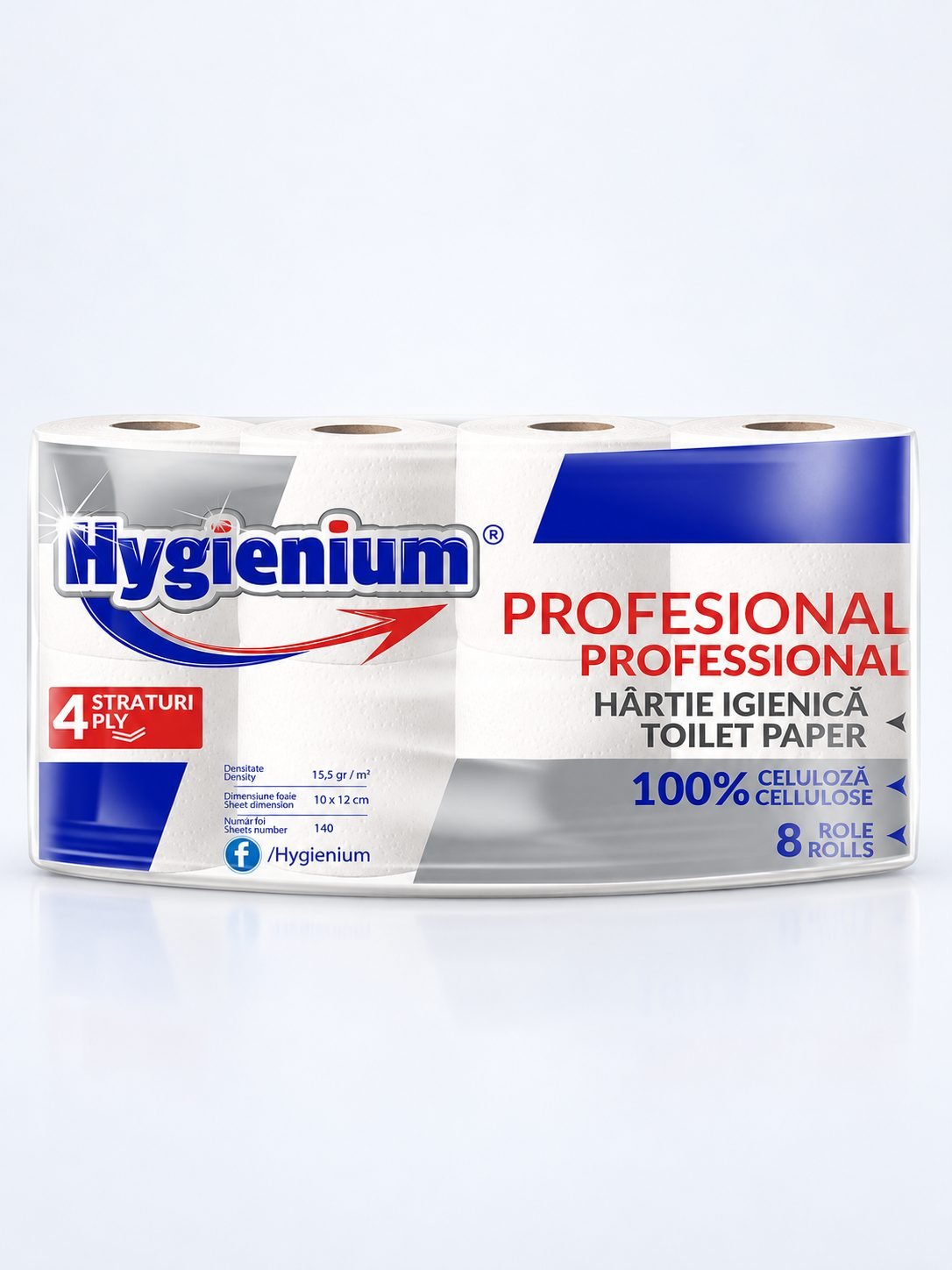 Hârtie Igienică in 4 Straturi Hygienium - 8 role/box – Confort și Delicatețe pentru Îngrijirea de Zi cu Zi